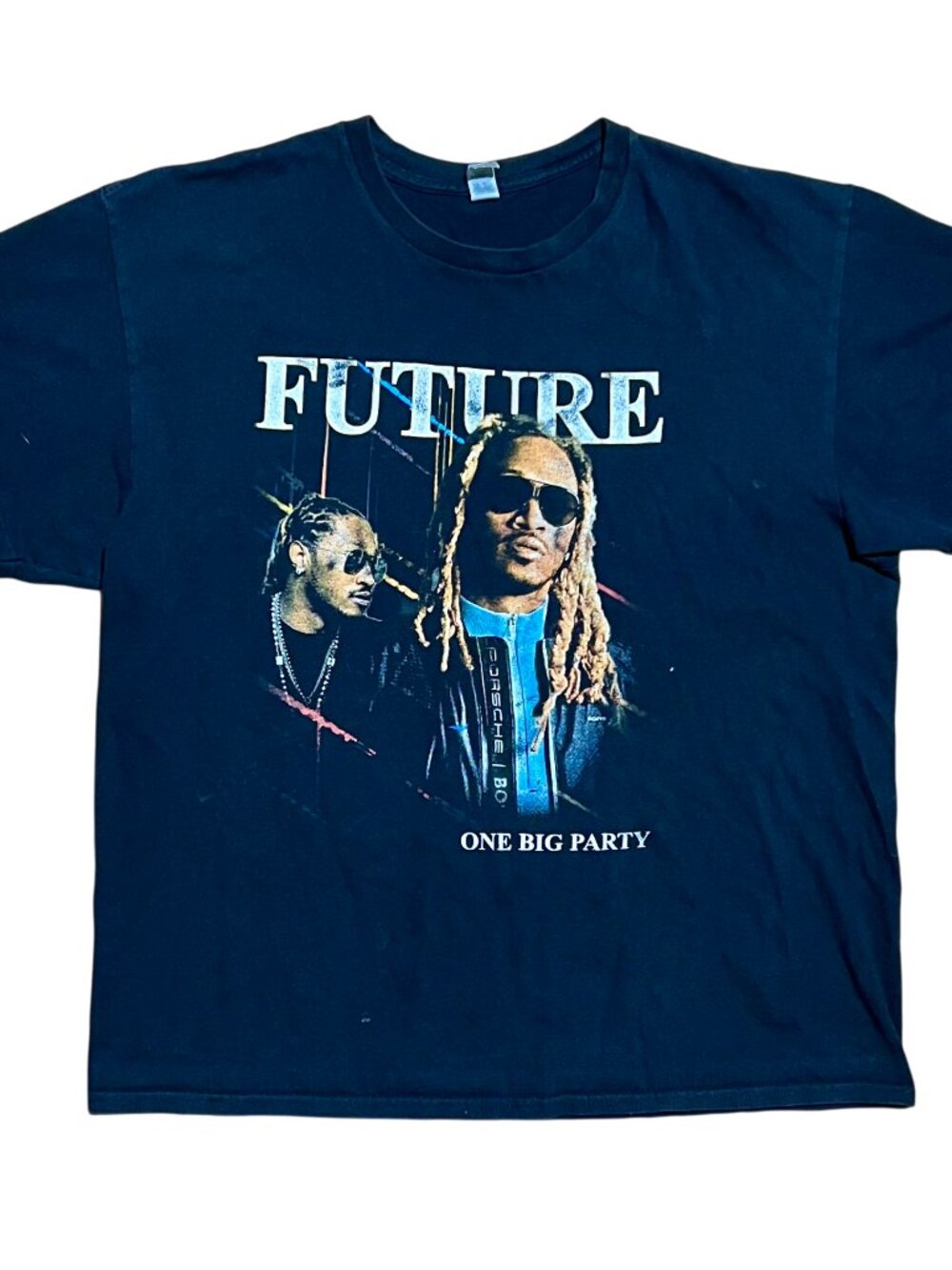 Future One Big Party Rap Concert Tour Black Graphic T-Shirt, Men's XL